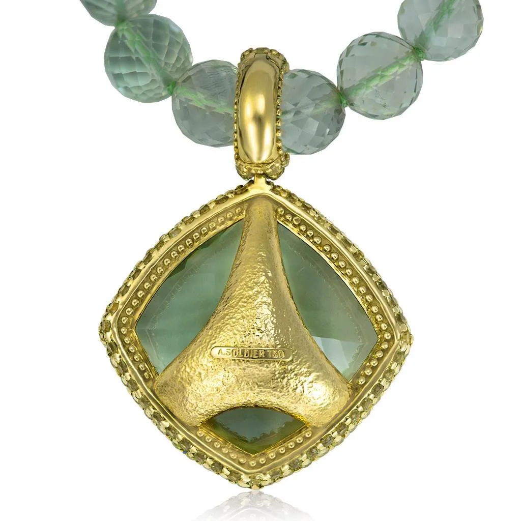 Gold Royal Pendant/Necklace with Amethyst & Peridot