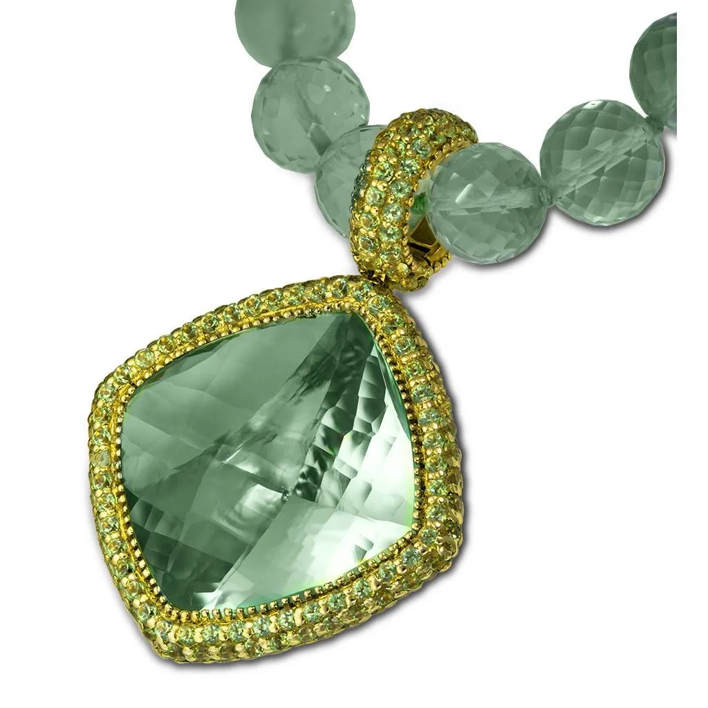 Gold Royal Pendant/Necklace with Amethyst & Peridot