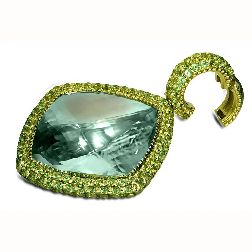 Gold Royal Pendant/Necklace with Amethyst & Peridot