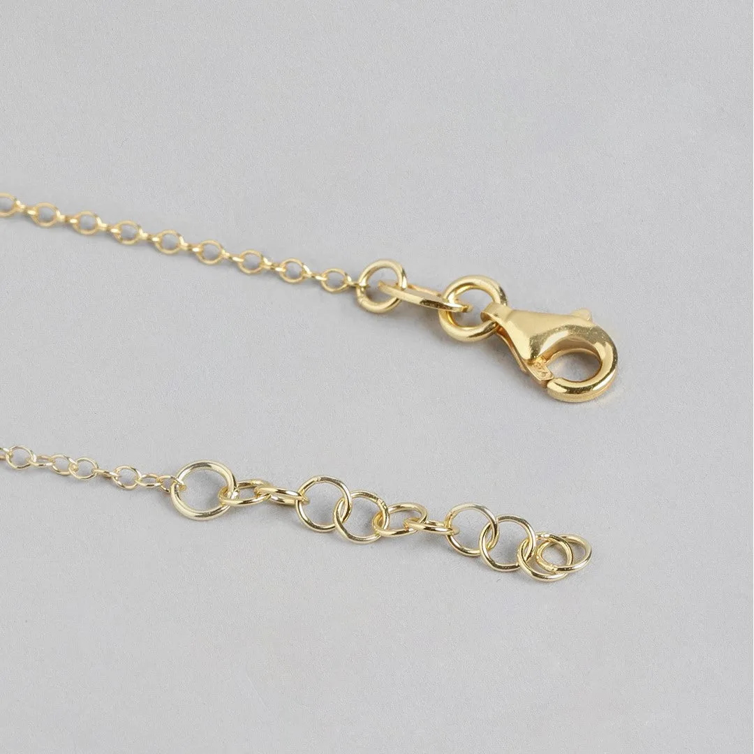 Golden Infinity Glow 925 Sterling Silver Gold-Plated Chain Anklet