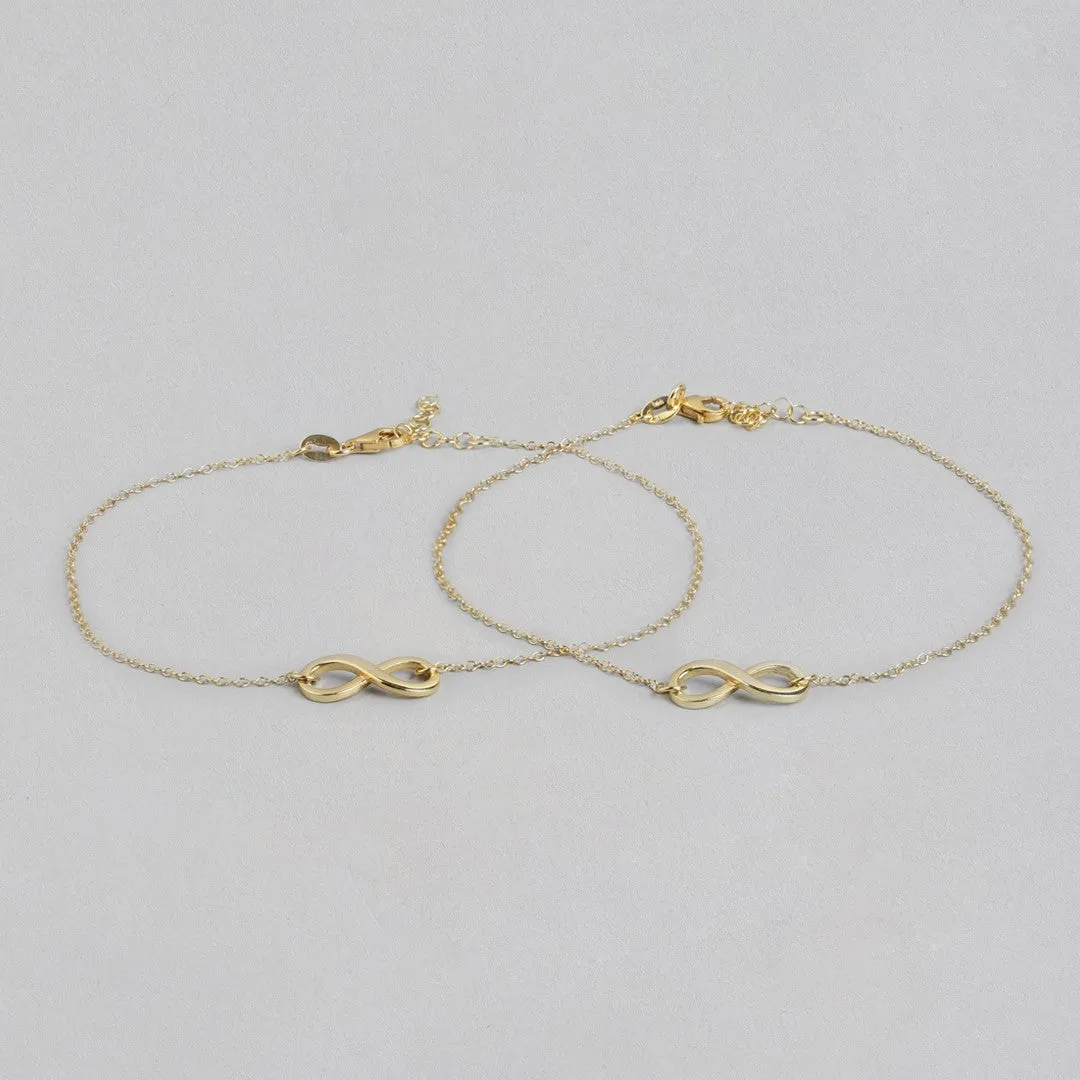 Golden Infinity Glow 925 Sterling Silver Gold-Plated Chain Anklet