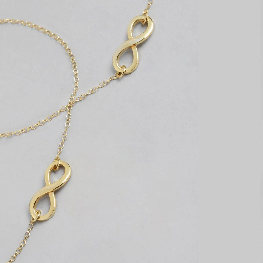 Golden Infinity Glow 925 Sterling Silver Gold-Plated Chain Anklet
