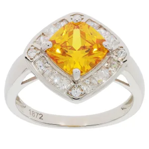 Green Peridot Sterling Silver Ring with Accent