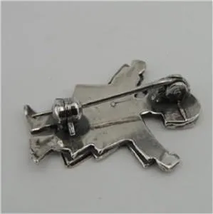 Hadar Designers Handmade 9k Yellow Gold 925 Sterling Silver Brooch Pin