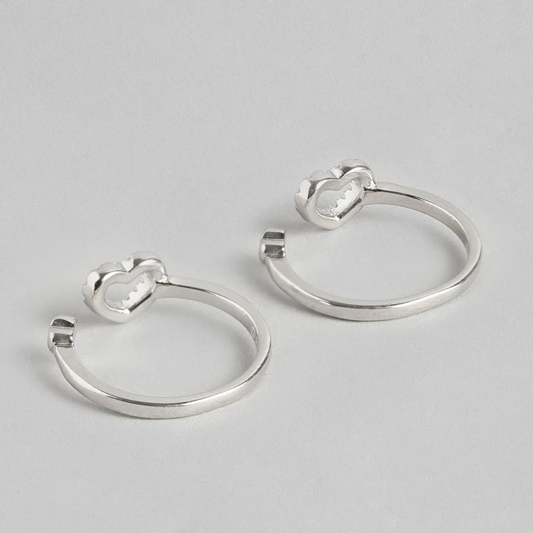 Hearts Silver Adjustable 925 Silver Toe Ring