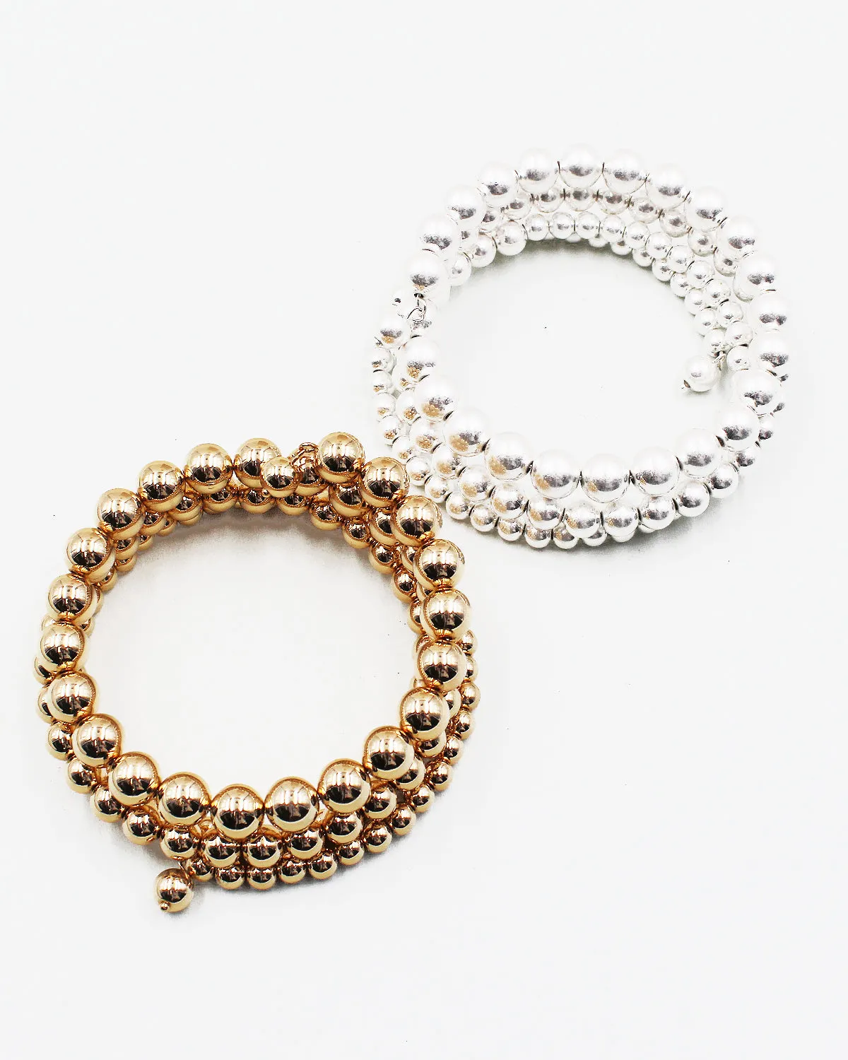 High Shine Metal Ball Wrap Bangle Bracelet