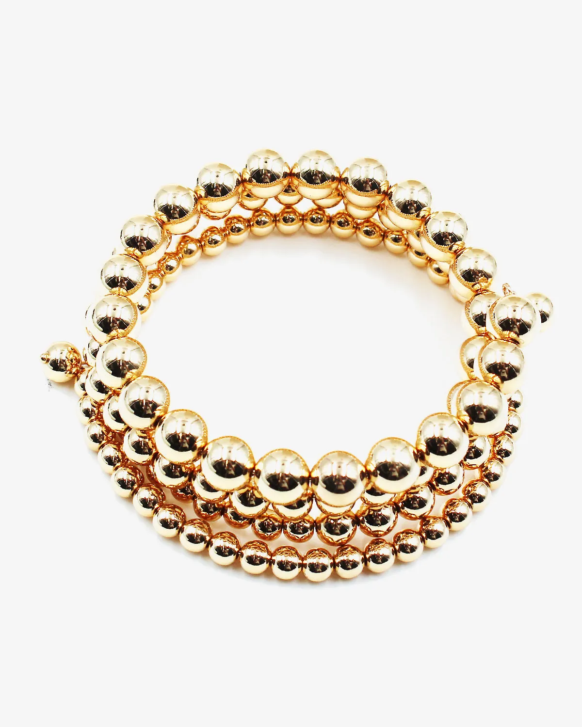 High Shine Metal Ball Wrap Bangle Bracelet