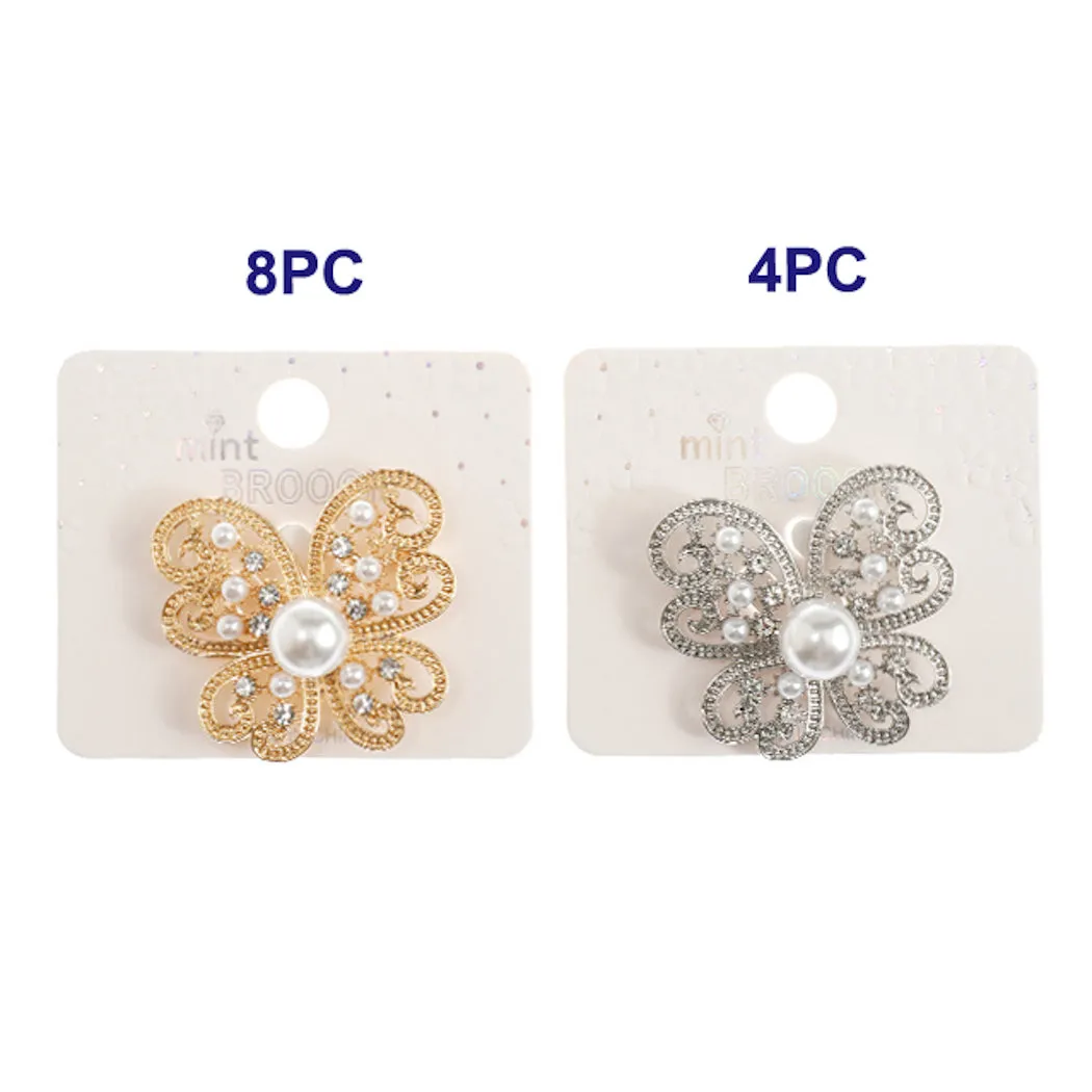 JAH44891-Rhinestone Butterfly Brooch