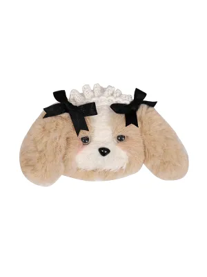 Khaki Plush Puppy Brooch