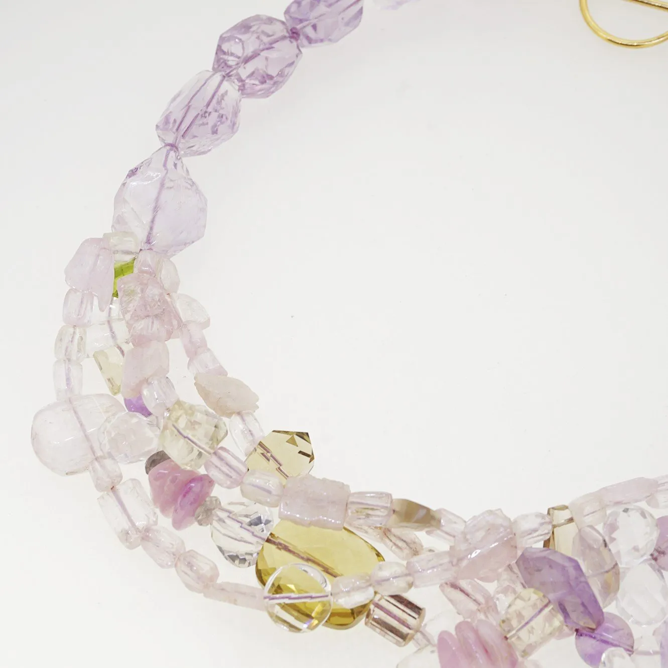 Kunzite, Lavender Amethyst, Lemon Quartz, and Peridot