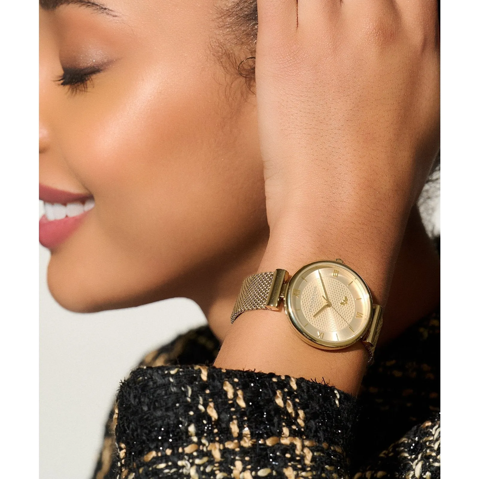 Ladies 36mm Minima Bee T-Bar Gold Mesh Watch (24000096)