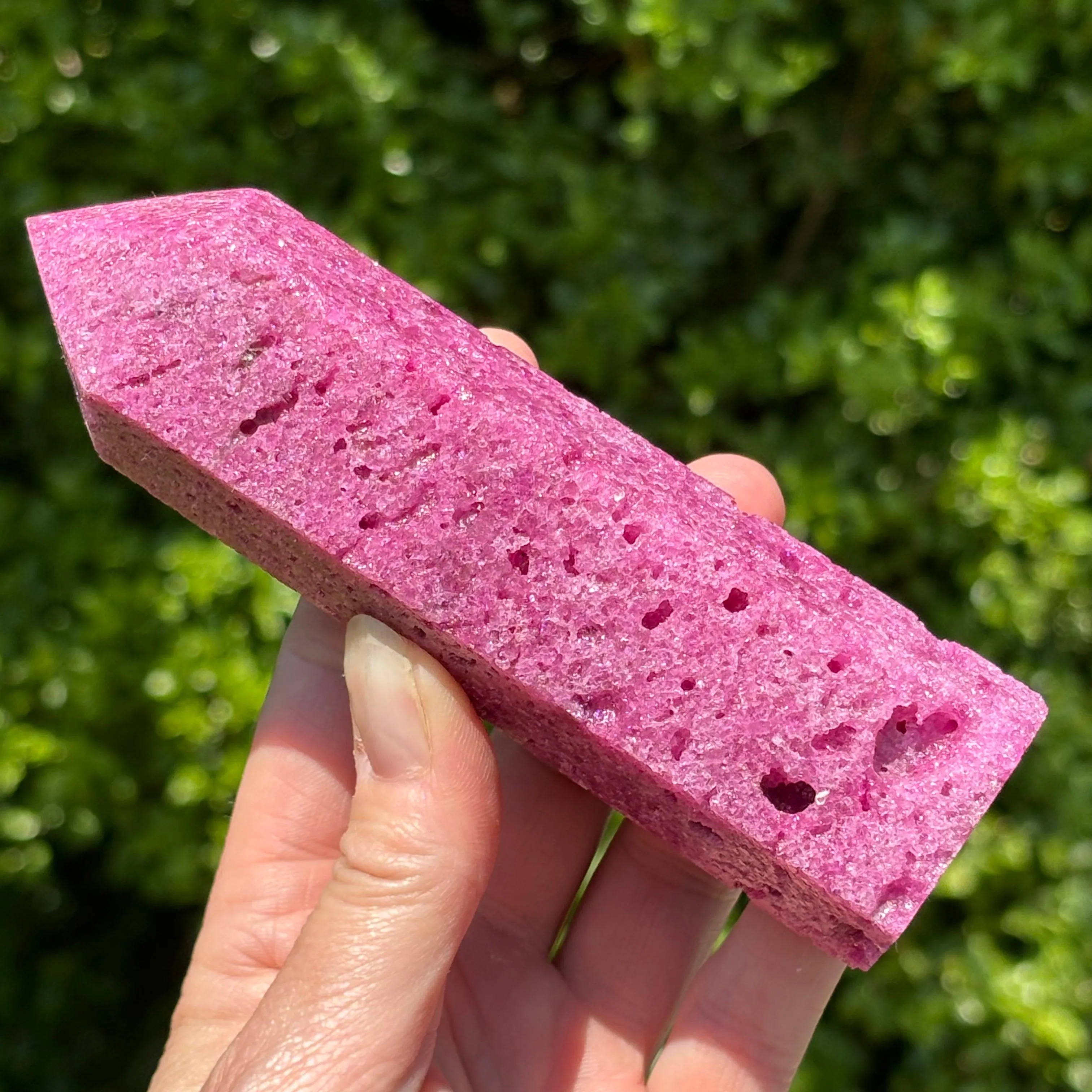 Large Honeycomb Ruby Tower Point | C