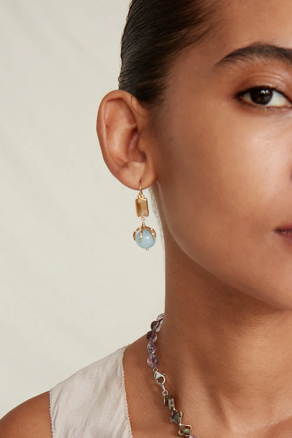 Lark Drop Earrings Citrine Mix