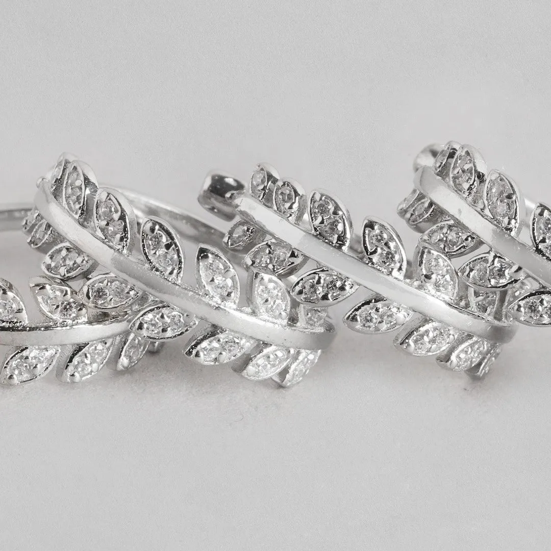 Leafy Silver Adjustable 925 Silver Toe Ring Combo