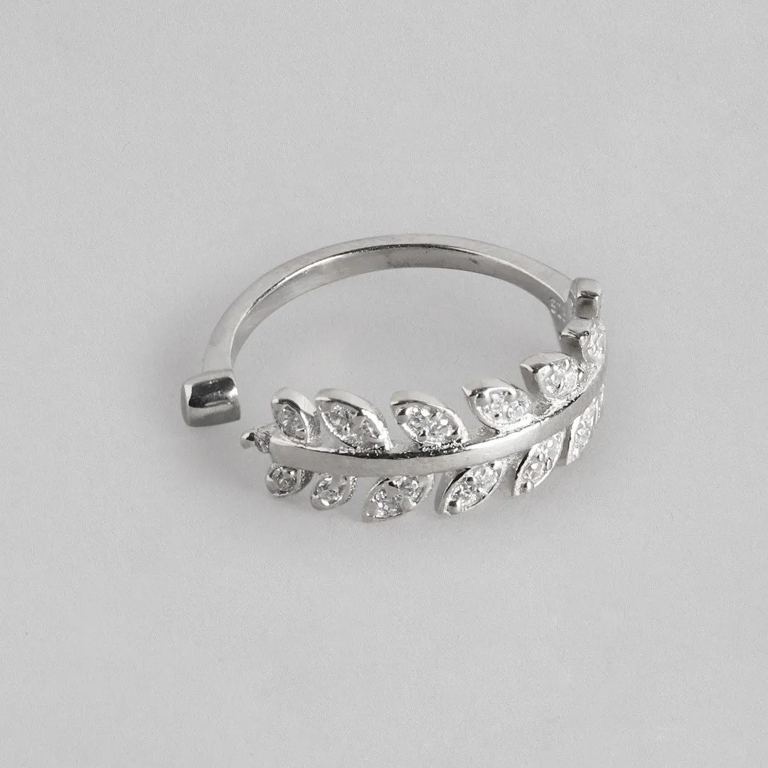 Leafy Silver Adjustable 925 Silver Toe Ring Combo