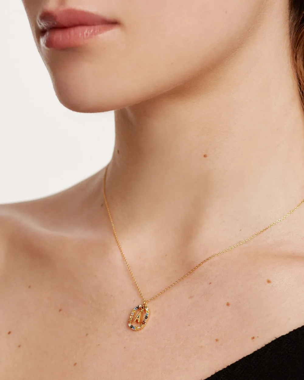 Letter A Circle Necklace