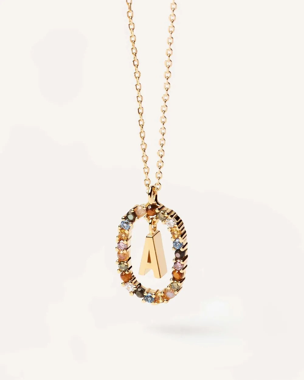 Letter A Circle Necklace