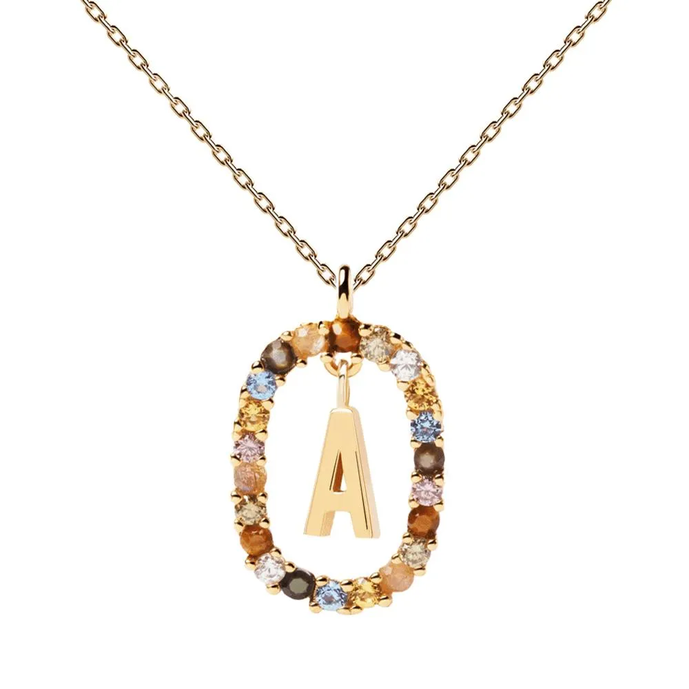Letter A Circle Necklace