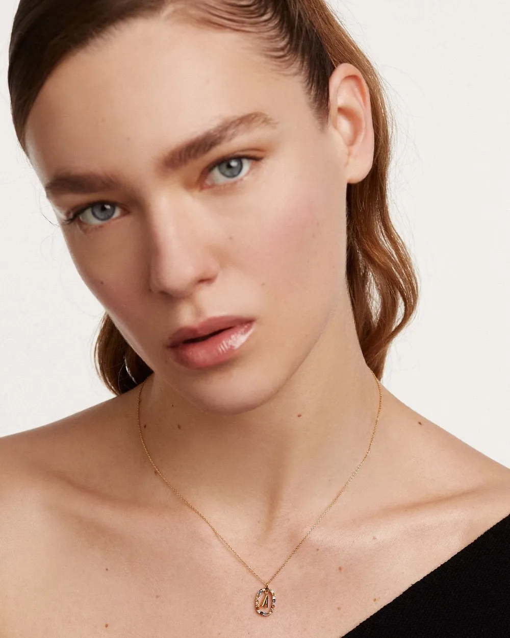 Letter A Circle Necklace