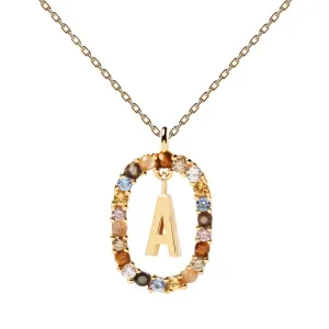 Letter A Circle Necklace