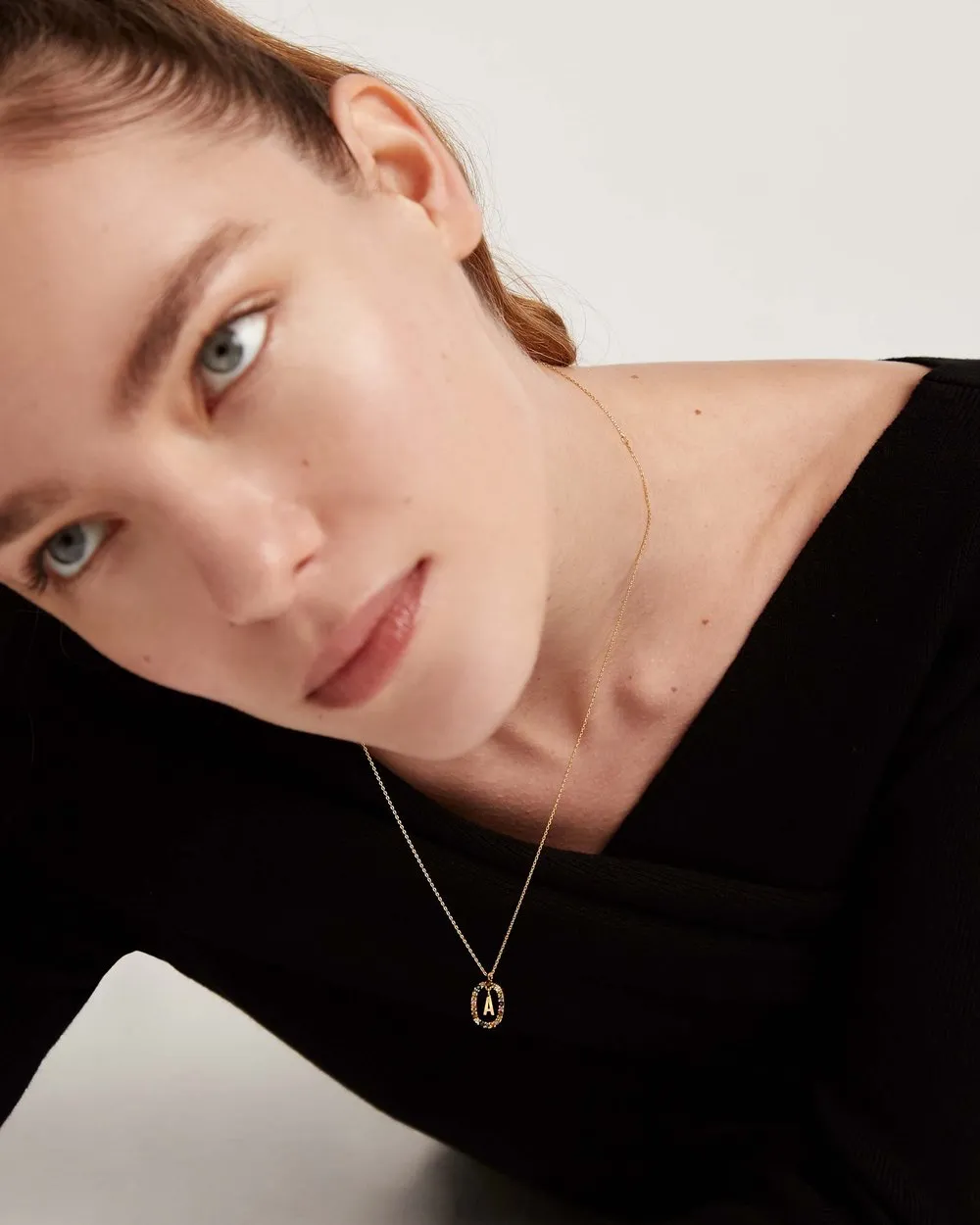 Letter A Circle Necklace