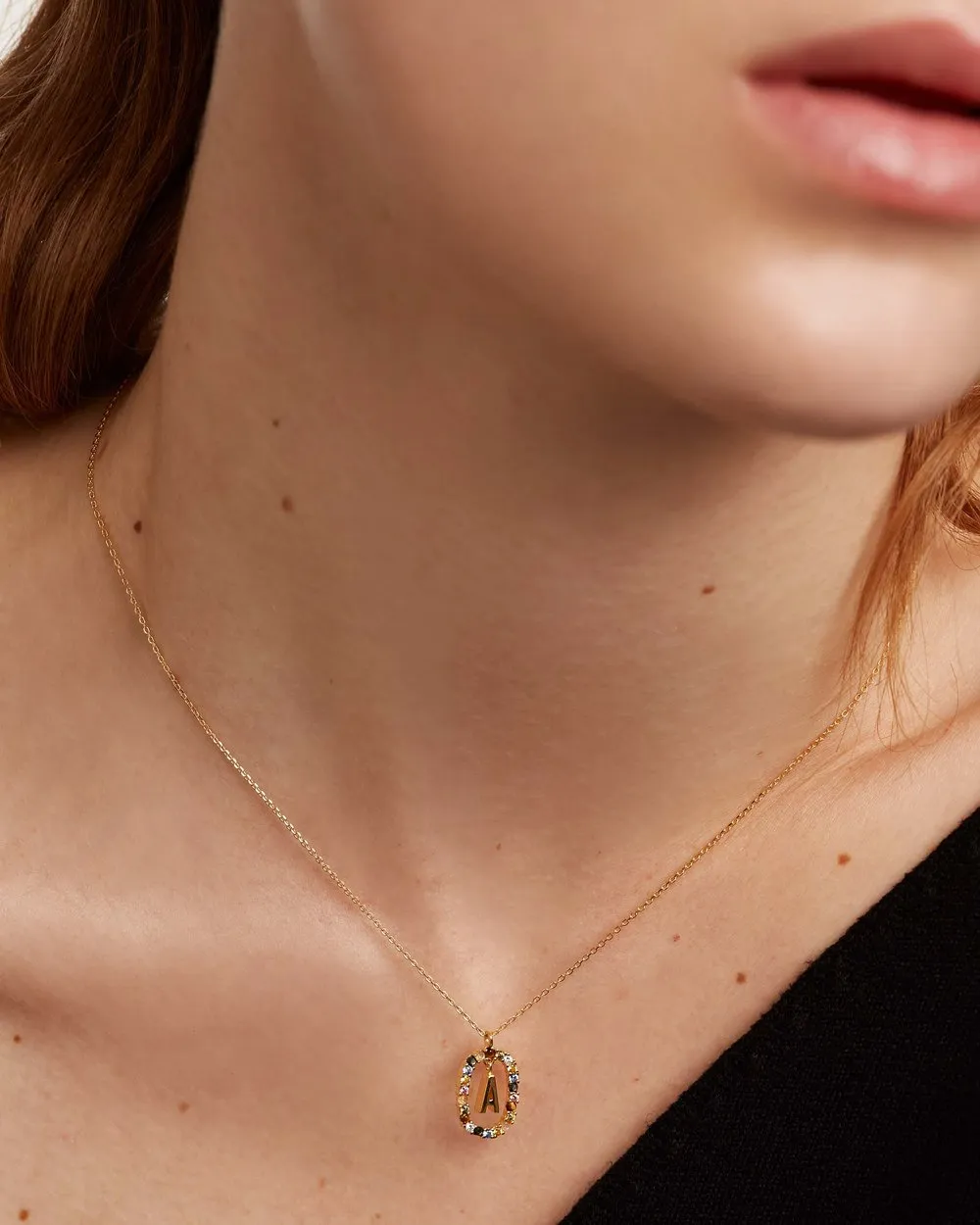 Letter A Circle Necklace