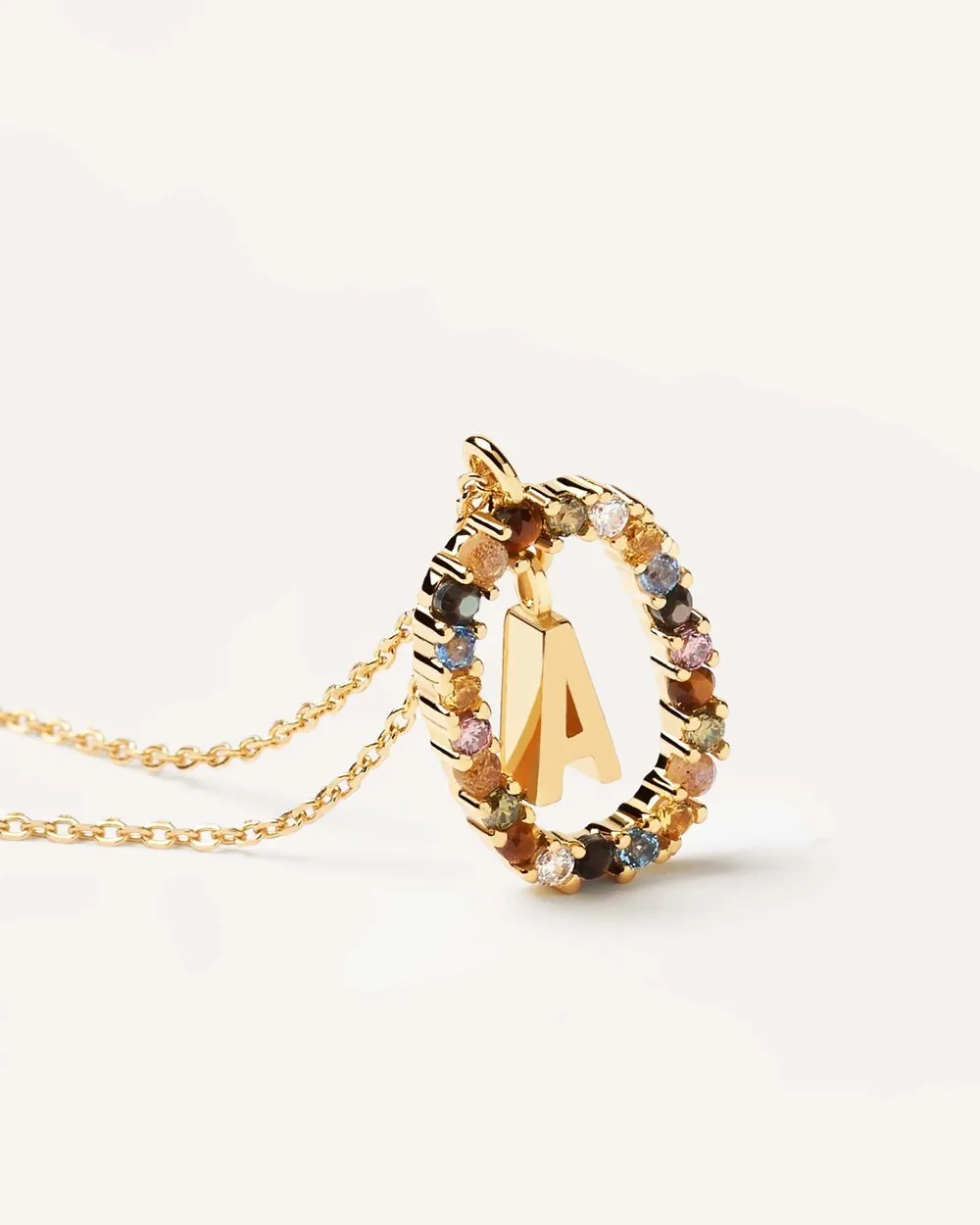 Letter A Circle Necklace