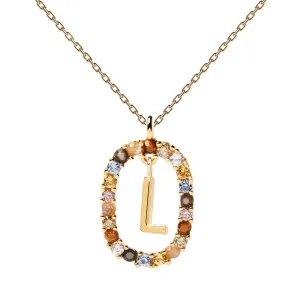 Letter L Circle Necklace