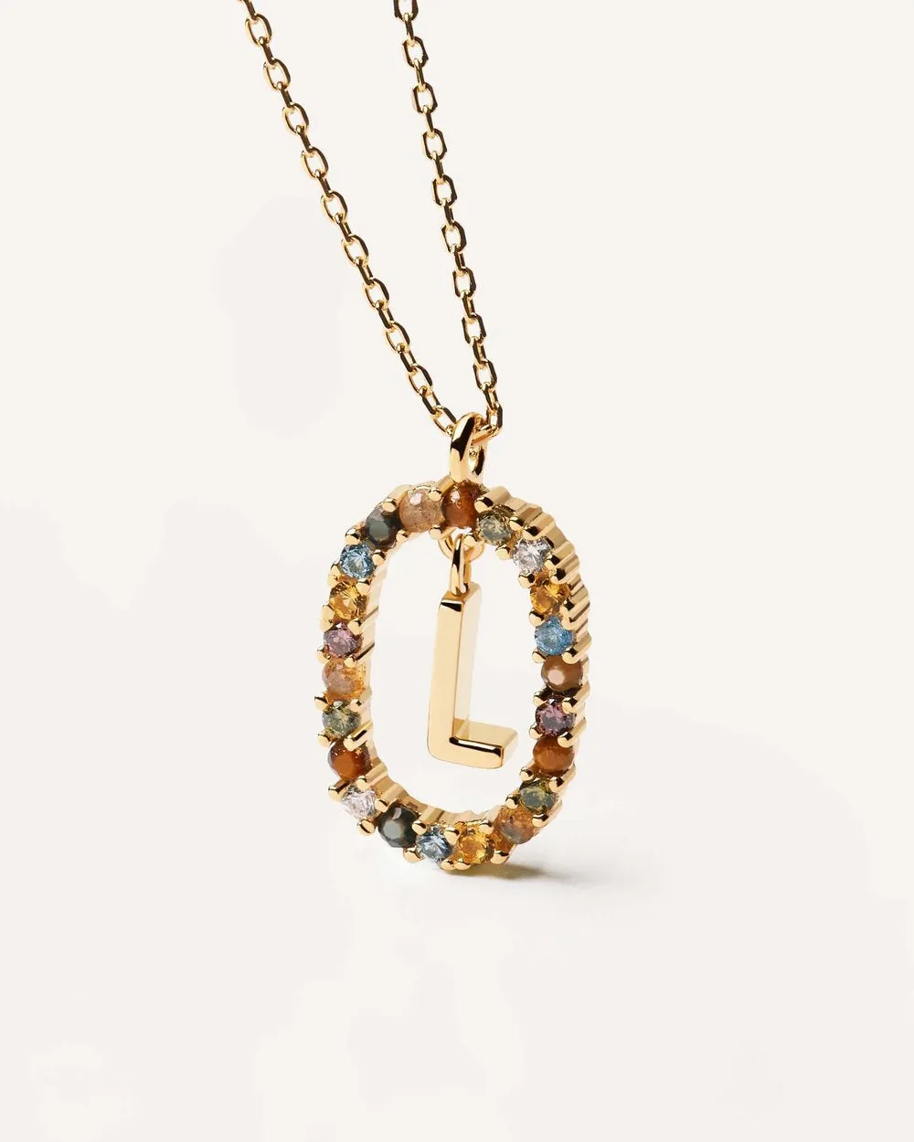 Letter L Circle Necklace