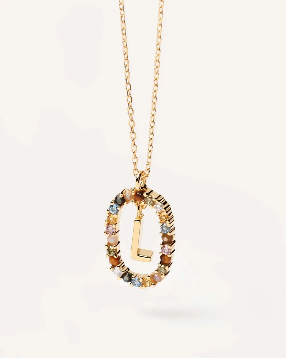 Letter L Circle Necklace