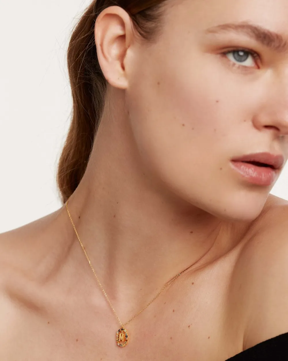 Letter M Circle Necklace