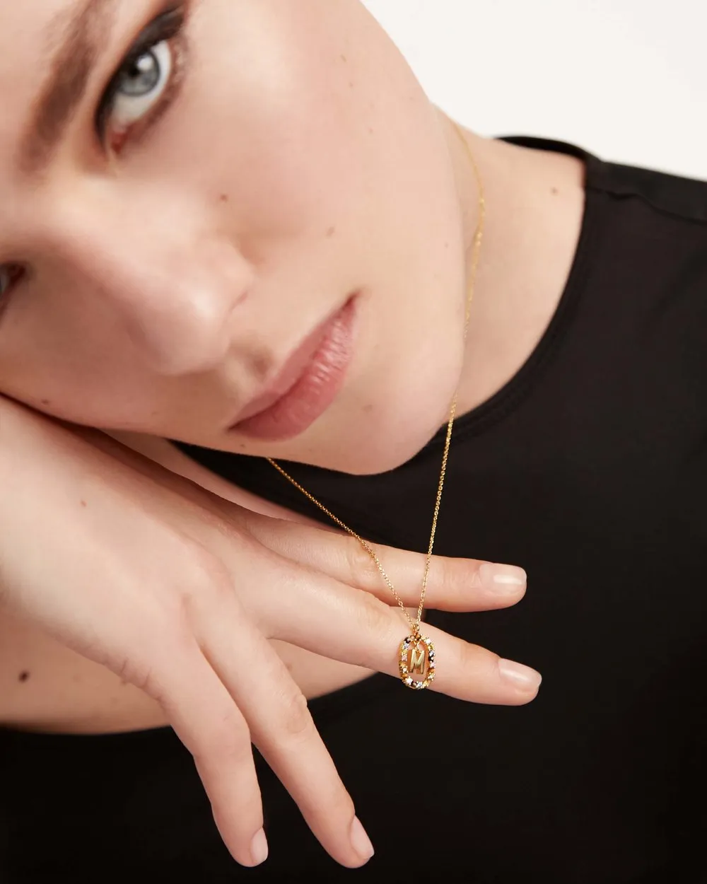 Letter M Circle Necklace