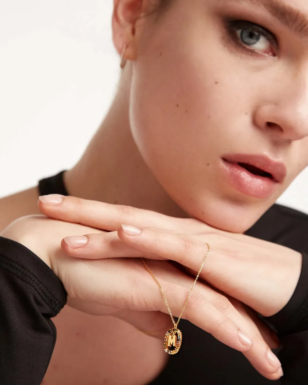 Letter M Circle Necklace