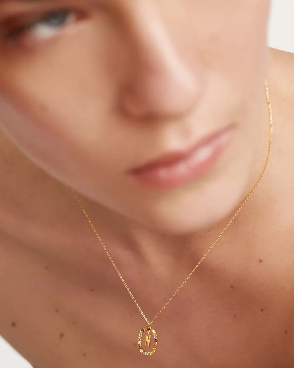 Letter N Circle Necklace