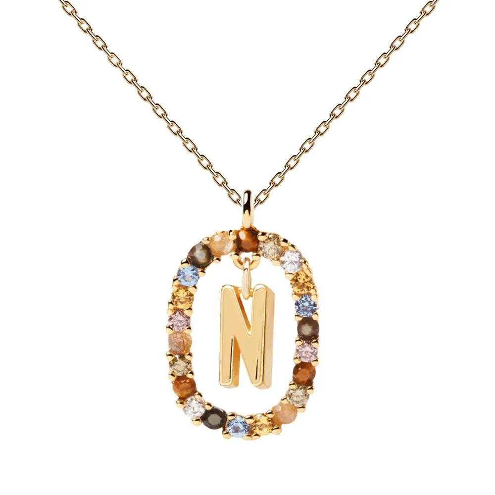 Letter N Circle Necklace