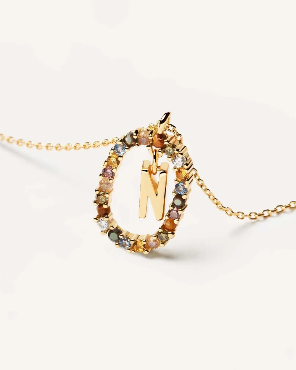 Letter N Circle Necklace