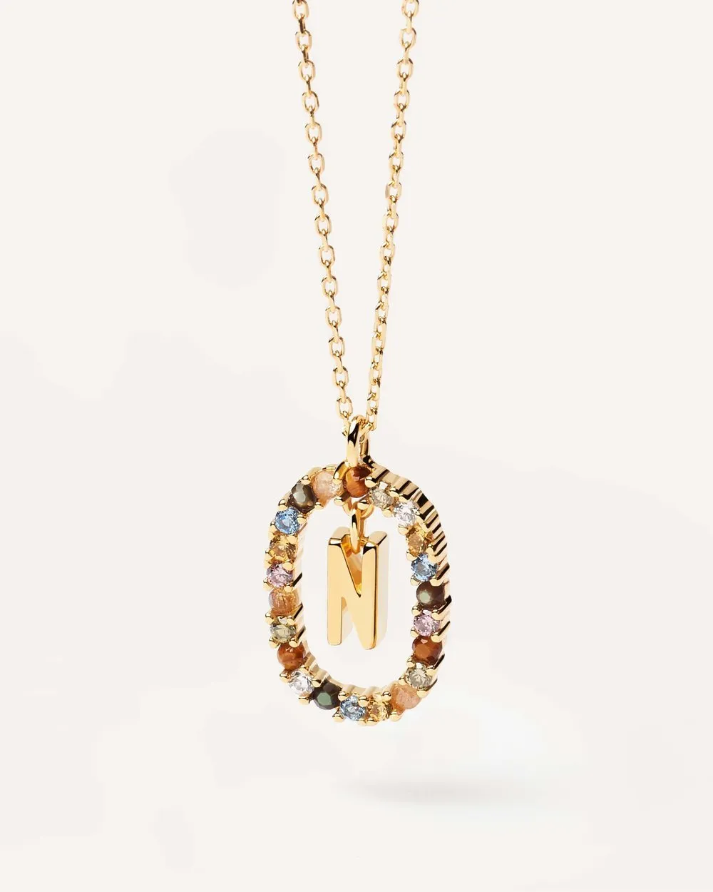 Letter N Circle Necklace