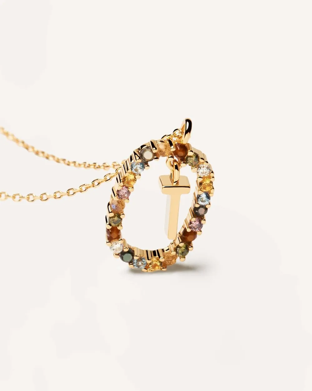 Letter T Circle Necklace