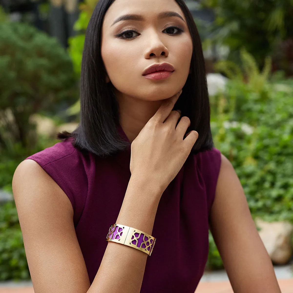 Lotus Bangle - Peacock Green