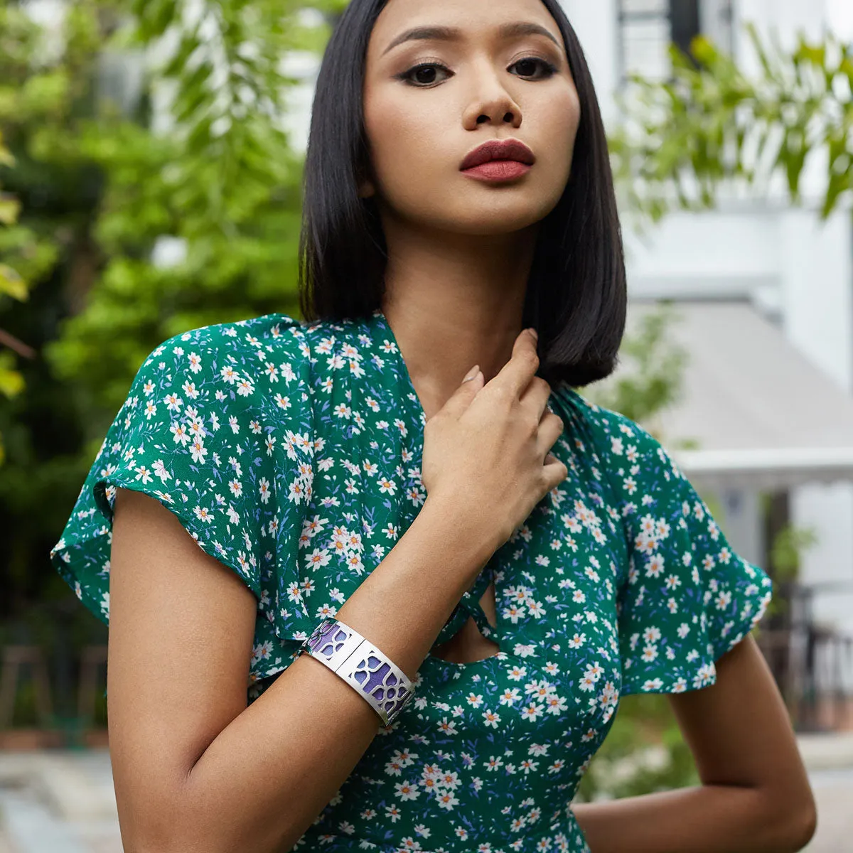 Lotus Bangle - Peacock Green