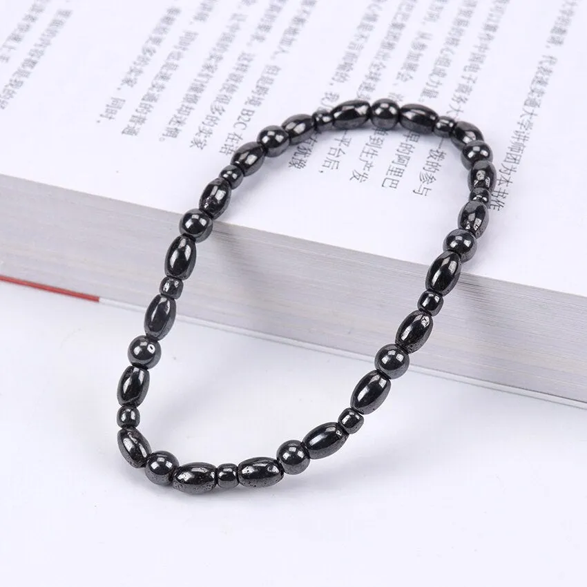 Magnetic Bracelet for Women, Black Hematite Bracelet, Magnetic Clasp, Magnetic Healing Bracelet, Magnetic Ankle Bracelet Therapy Anklet