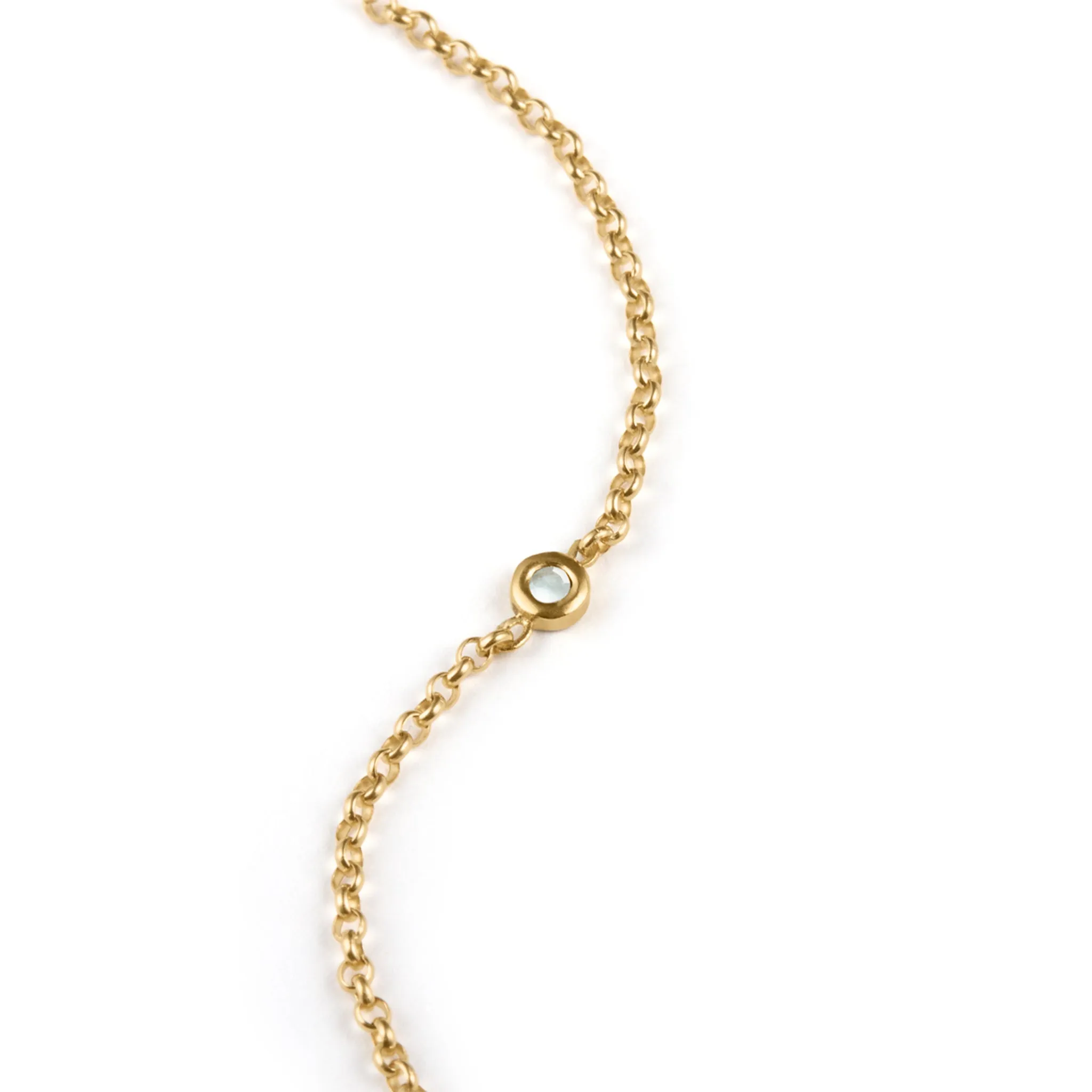 March Aquamarine Birthstone Chain Link Bracelet