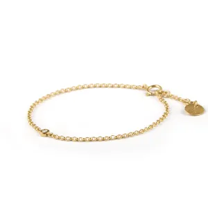 March Aquamarine Birthstone Chain Link Bracelet