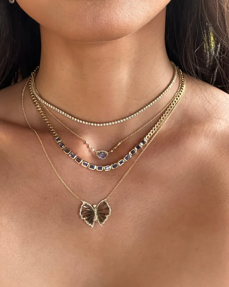 MARLEY GEMSTONE CUBAN LINK NECKLACE