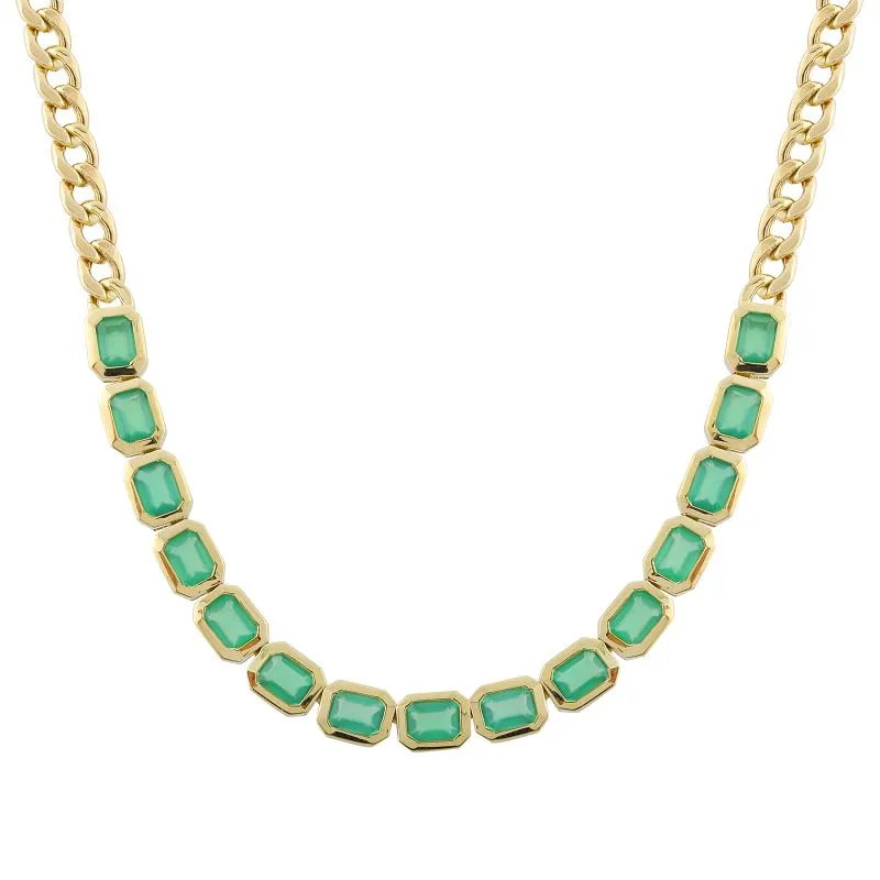 MARLEY GEMSTONE CUBAN LINK NECKLACE