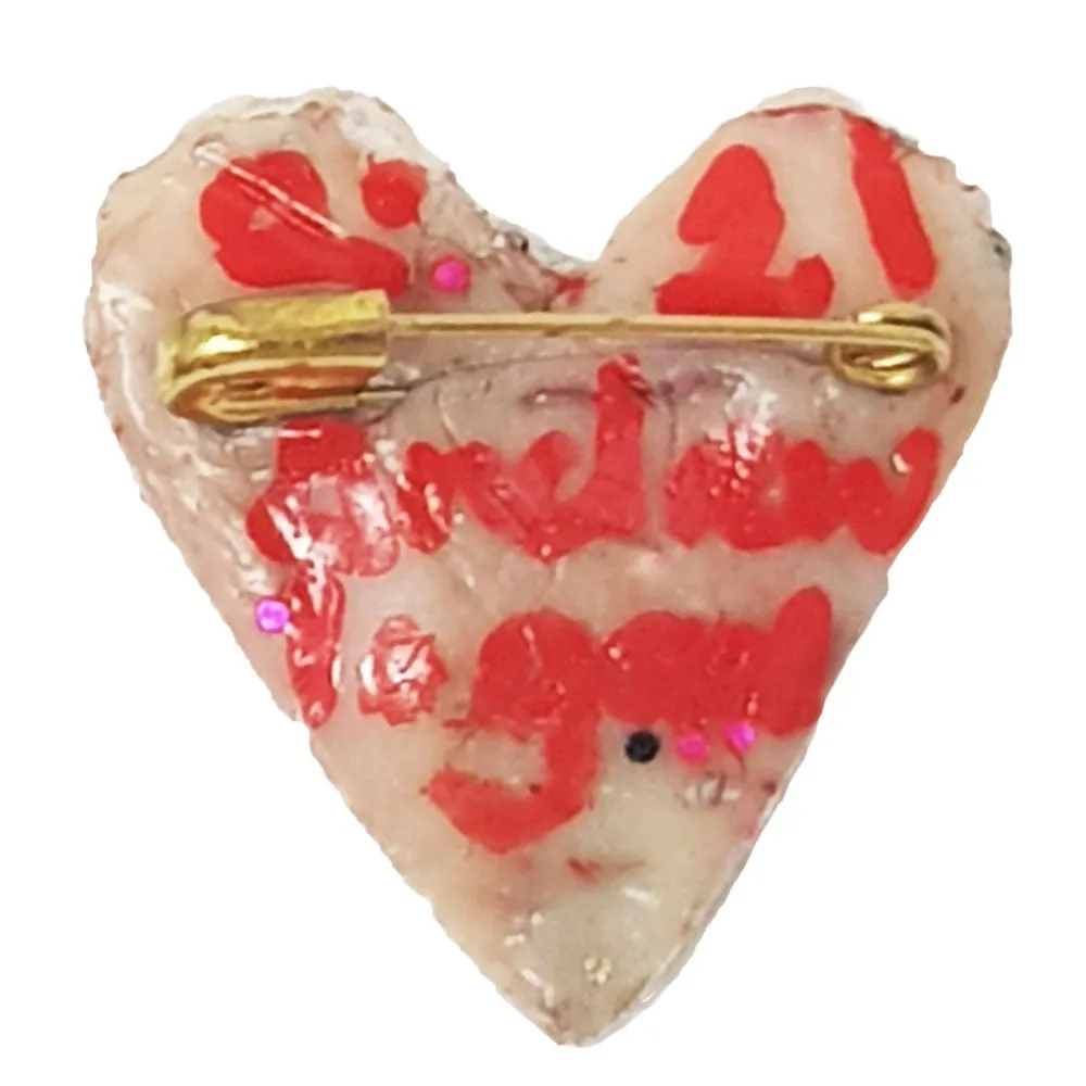 MINI PEARL HEART BROOCH