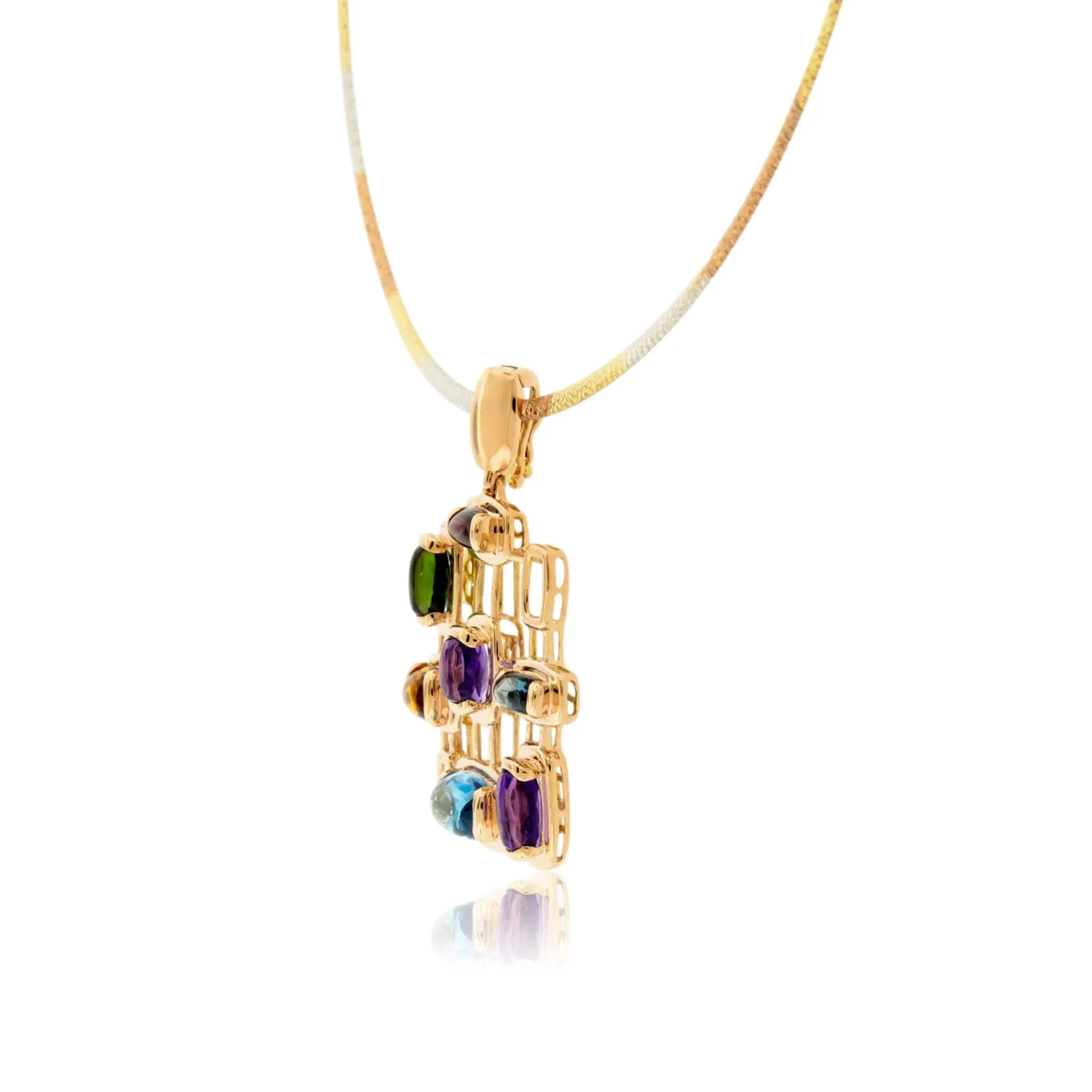 Mixed Gemstone Cabochon Pendant