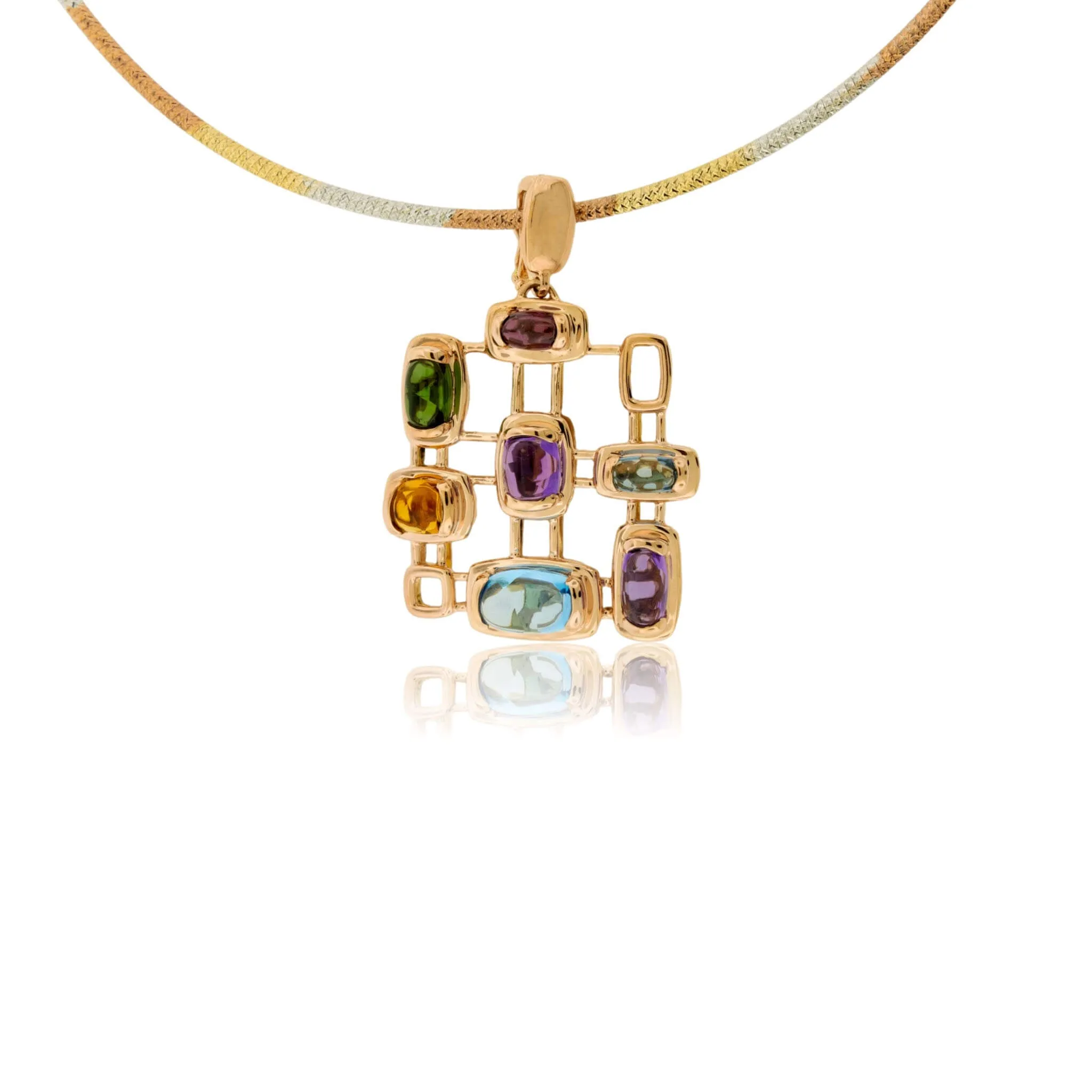 Mixed Gemstone Cabochon Pendant