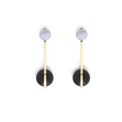 Modern Stick Earring Onyx