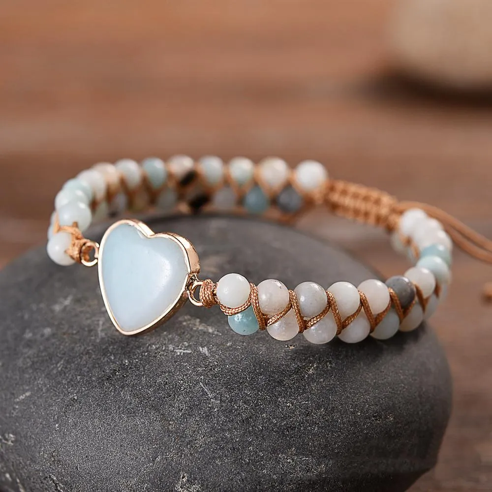Natural Opal Stone Woven Agate Healing Bracelet